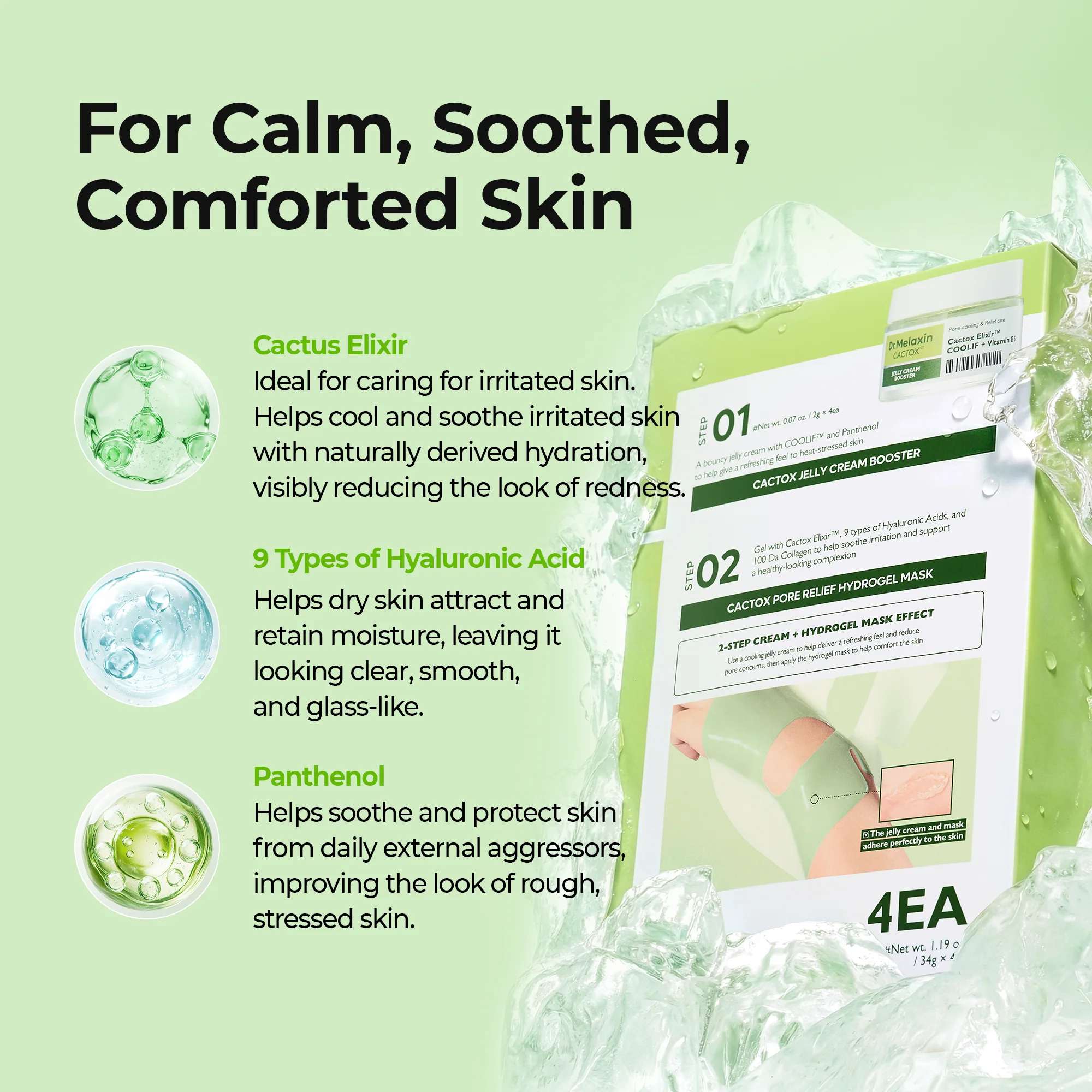 CACTOX De-Puffing Pore Tox Gel Mask 4EA - Image 3